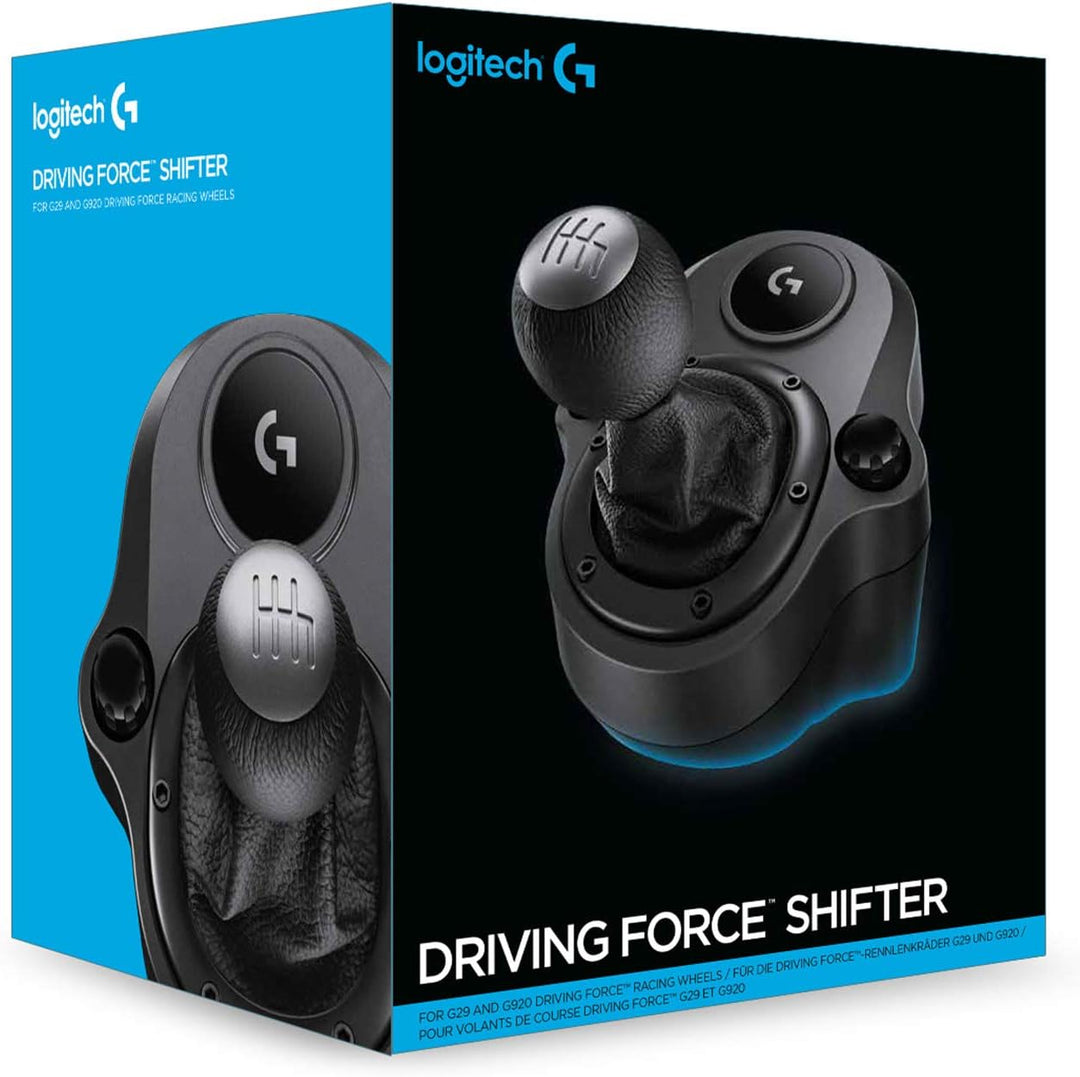 Logitech G Driving Force Schalthebel, 6 Gänge mit H-Schema, Schaltknauf aus Echtleder &amp; Stahl, Integ