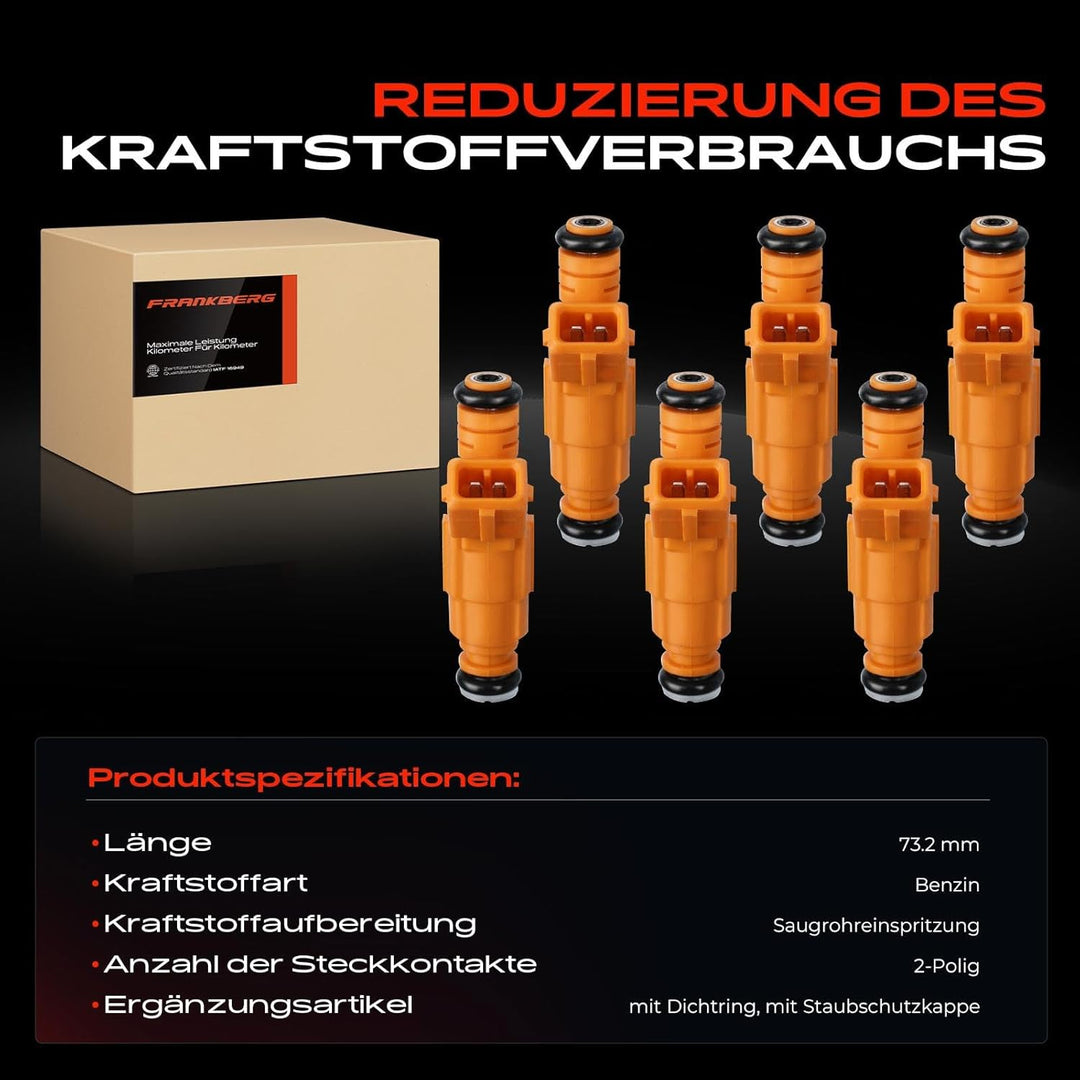 Frankberg 6x Einspritzventil Injektors Kompatibel mit Safrane II B54 960 II 964 S70 P80 V70 I 875 2.