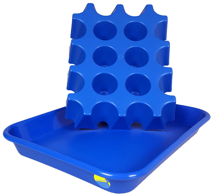 Sl-Eisblock Bierkisten Kühler 0,5 Liter Made in Germany Blau + Auffangwanne, Blau + Auffangwanne