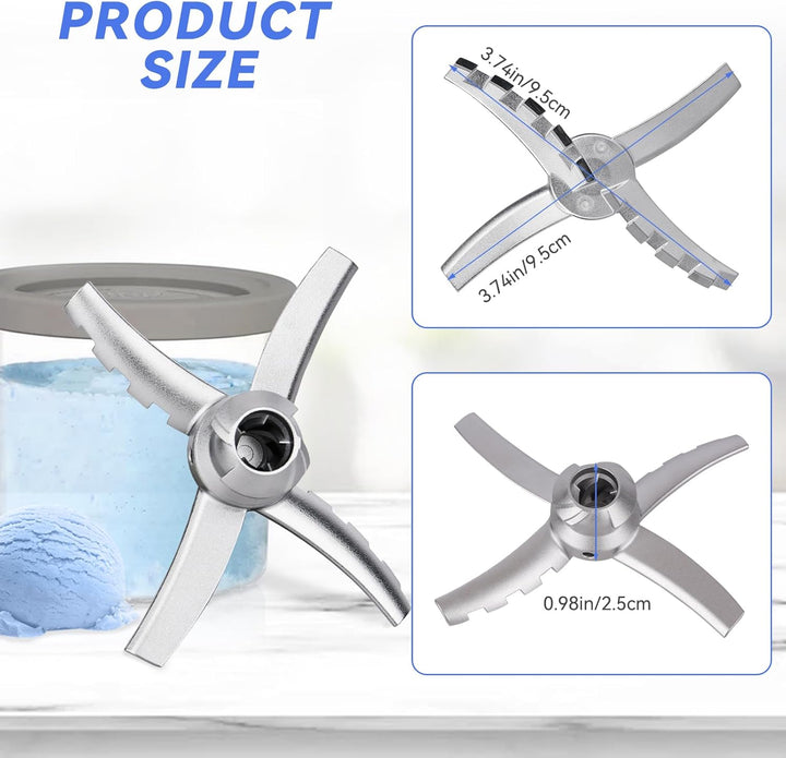 Ersatz Paddelklinge kompatibel mit Ninja Creami NC500 Serie Eismaschine – Edelstahl-Mischklingen für