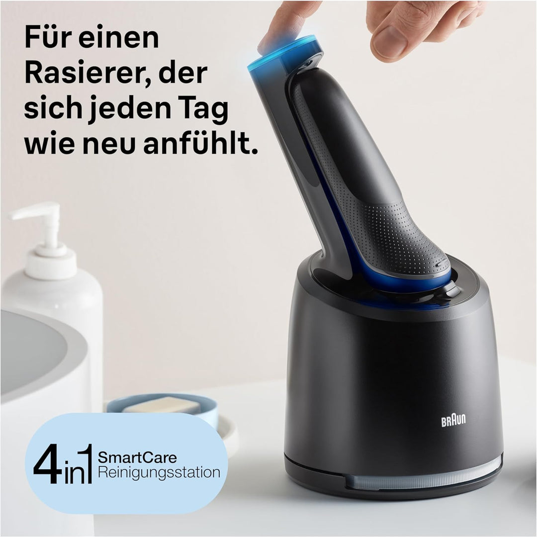 Braun Series 6 Rasierer Herren mit EasyClick Aufsatz, Elektrorasierer & Barttrimmer, Reinigungsstati