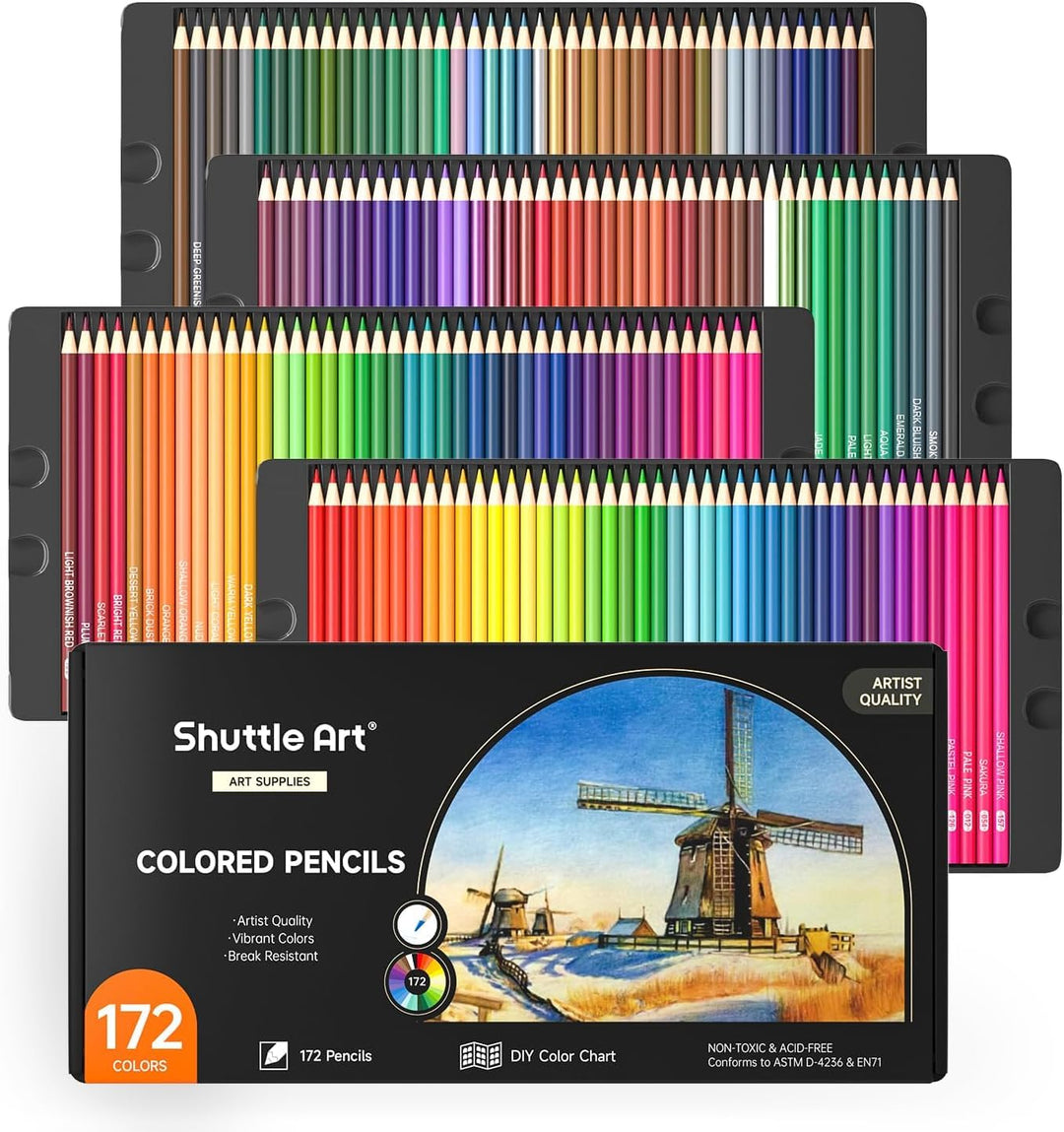 Shuttle Art 172 Buntstifte, 172 Buntstifte Set, perfekte Buntstifte für Erwachsene, Kinder und Künst