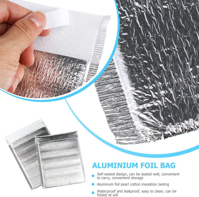 300 StüCk Isolationsbeutel Aus Aluminiumfolie Und Epe-Schaumstoff Tragbare WäRme- Und KäLteschutzbeu