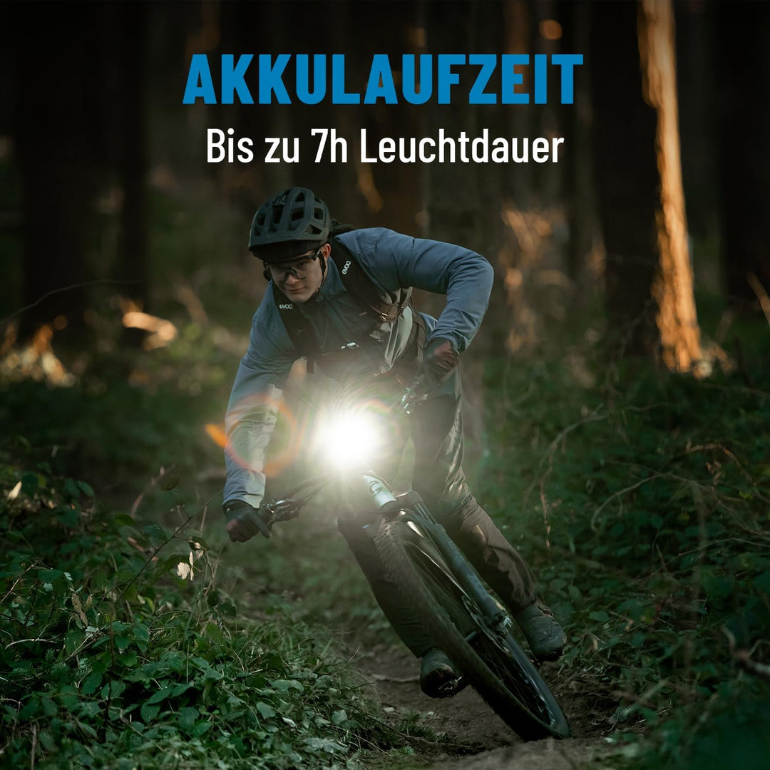ABSINA LED Fahrradlicht Set USB aufladbar - 180 Lumen &amp; 50 Lux - Fahrradbeleuchtung Set StVZO zugela