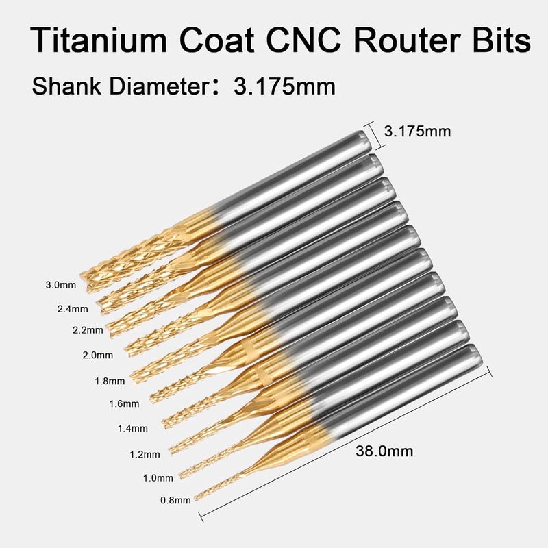 YOFULY CNC Fräser 3.175mm Schaft, 40pcs End Mills CNC Router Bits, 1/8 "Shank CNC Cutter Fräsen Carv