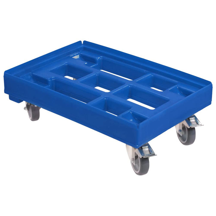 Hygiene Transportroller für Kisten 60 x 40 cm mit 2 Bremsen in blau