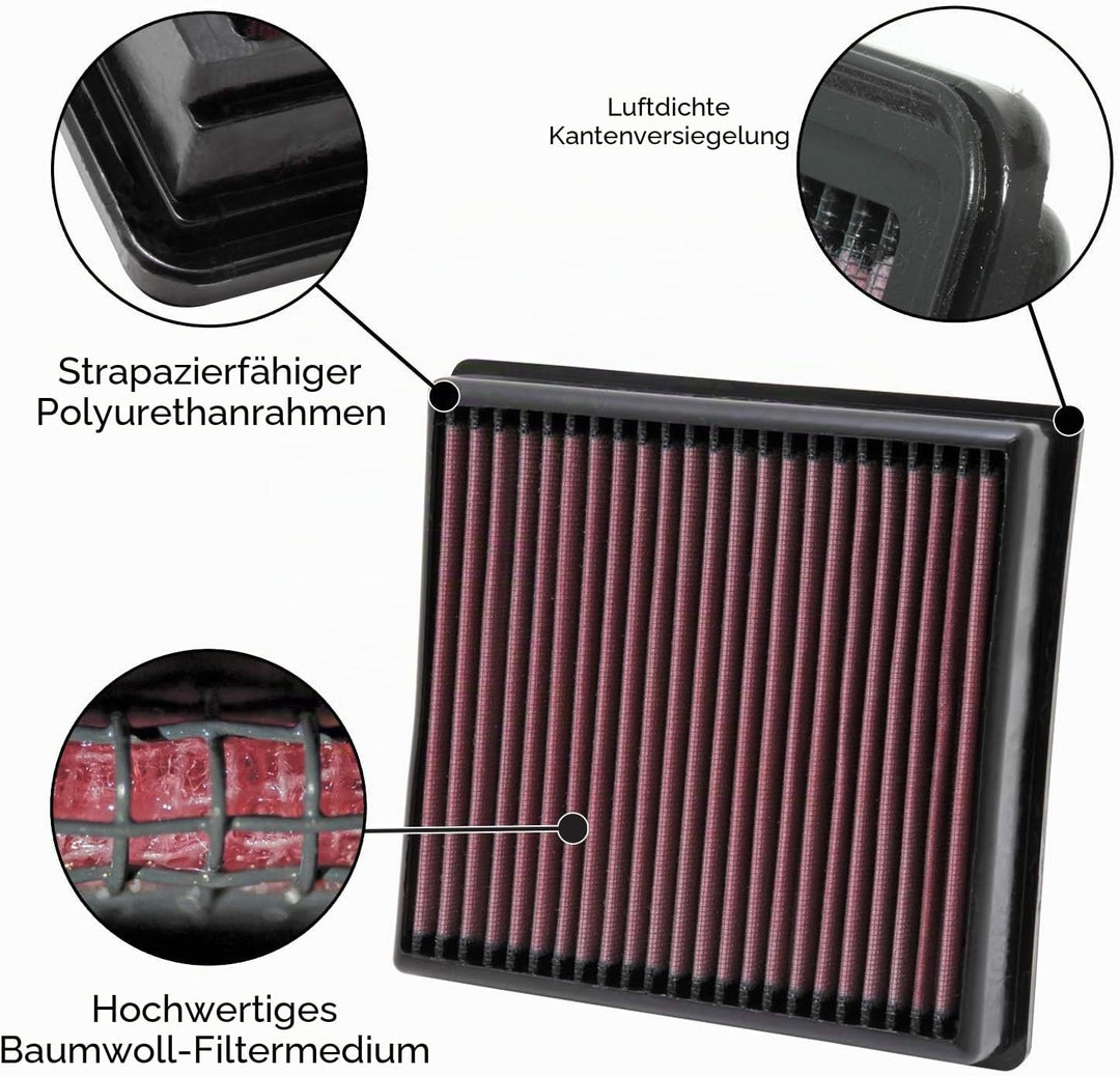 K&amp;N E-9282 Waschbarer und wiederverwendbarer KFZ Luftfilter