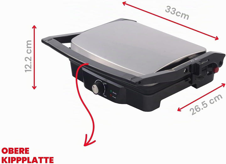 ARDES - Professionelles elektrisches Grillgerät 1500W Elektrischer Kontaktgrill für Brötchen und Pia