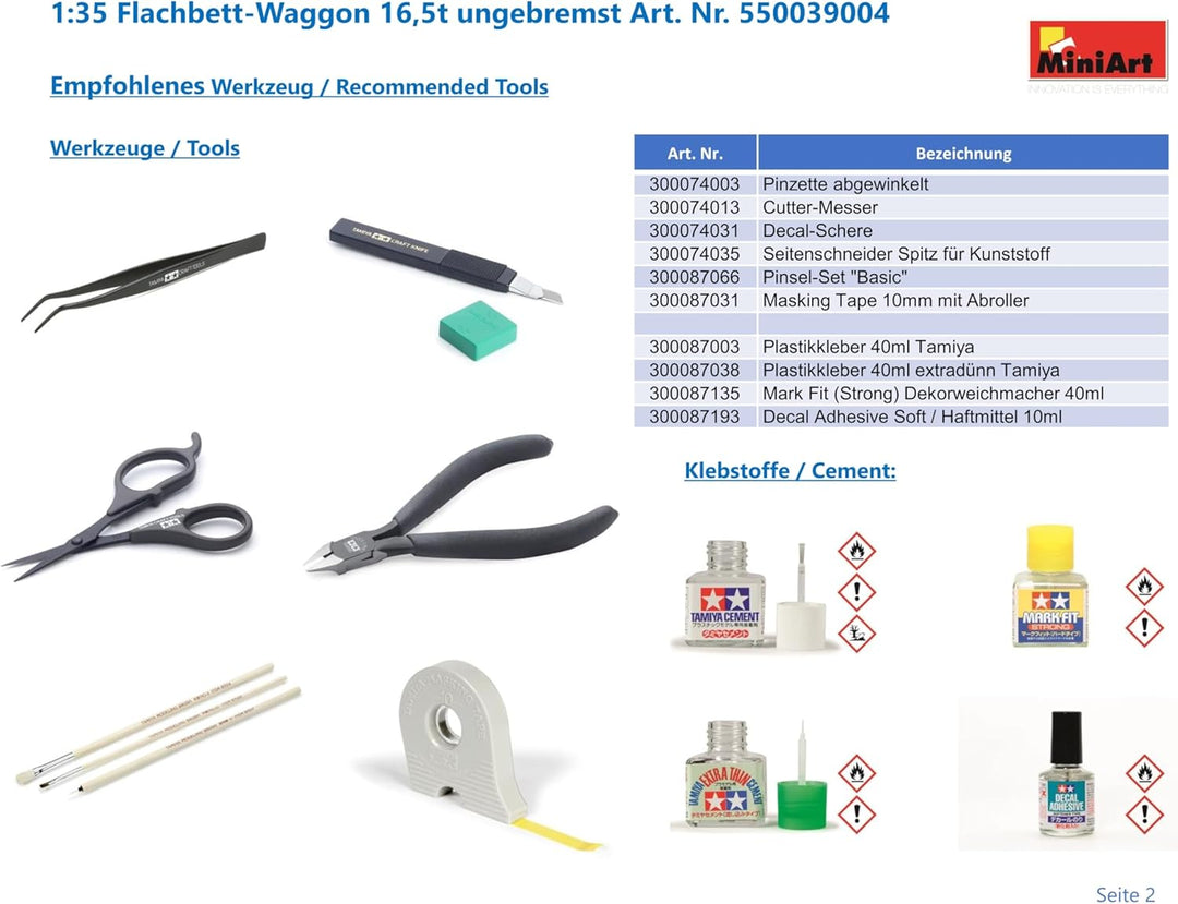 Mini Art 39004 1:35 Flachbett-Waggon 16,5t ungebremst - originalgetreue Nachbildung, Modellbau, Plas
