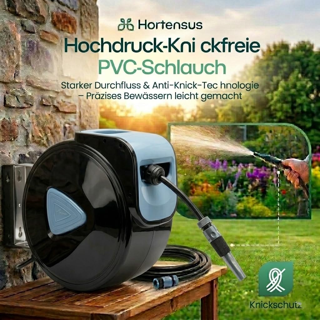 Wandschlauchbox 15 m Gartenschlauchtrommel | Schlauchaufroller