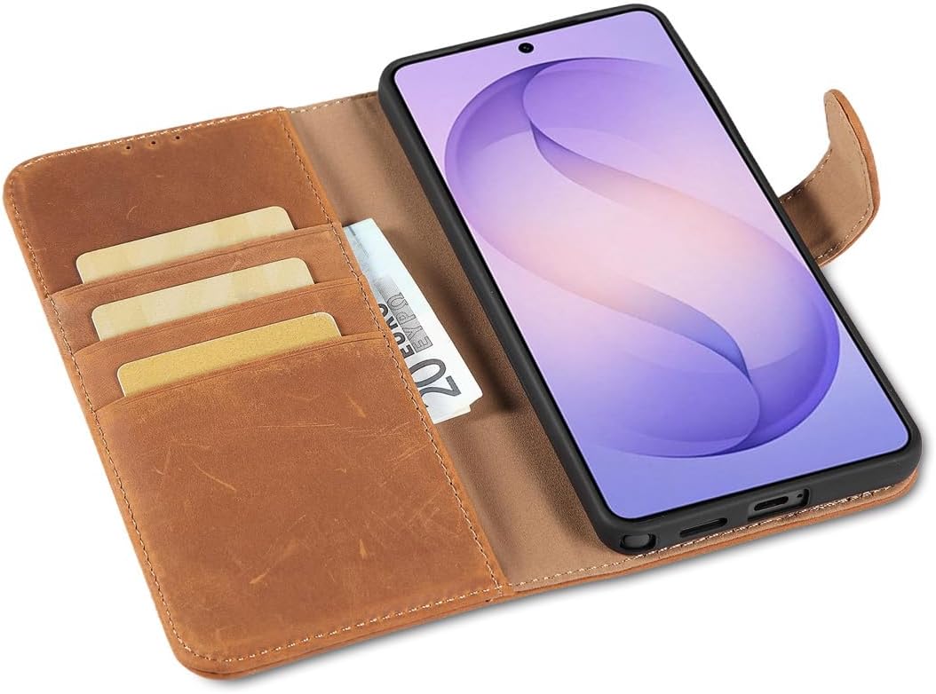 LENSUN Echtleder Hülle für Samsung Galaxy S26 Ultra, Handyhülle [Echtes Leder][RFID Schutz] Lederhül