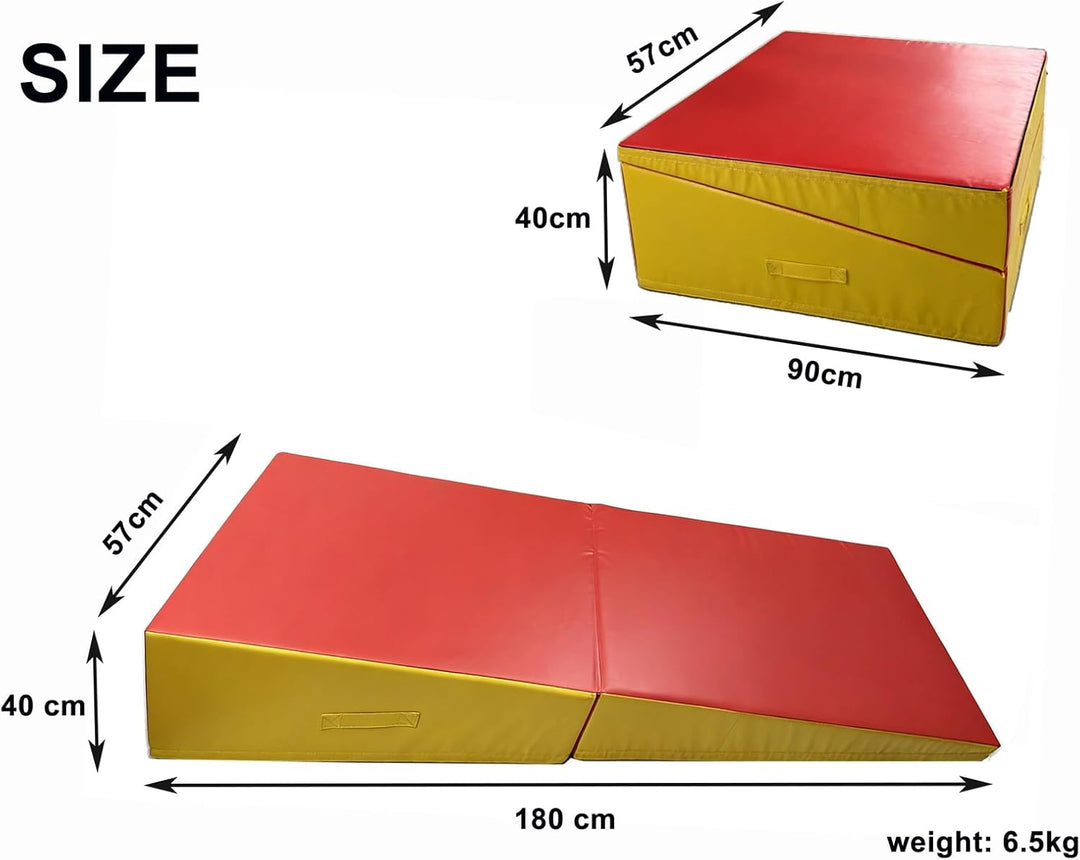 Faltbare Gymnastikmatte Keil-Tumbling-Matte Käsekeilmatte Gymnastik-schrägmatte Für Gymnastik, Tanz,