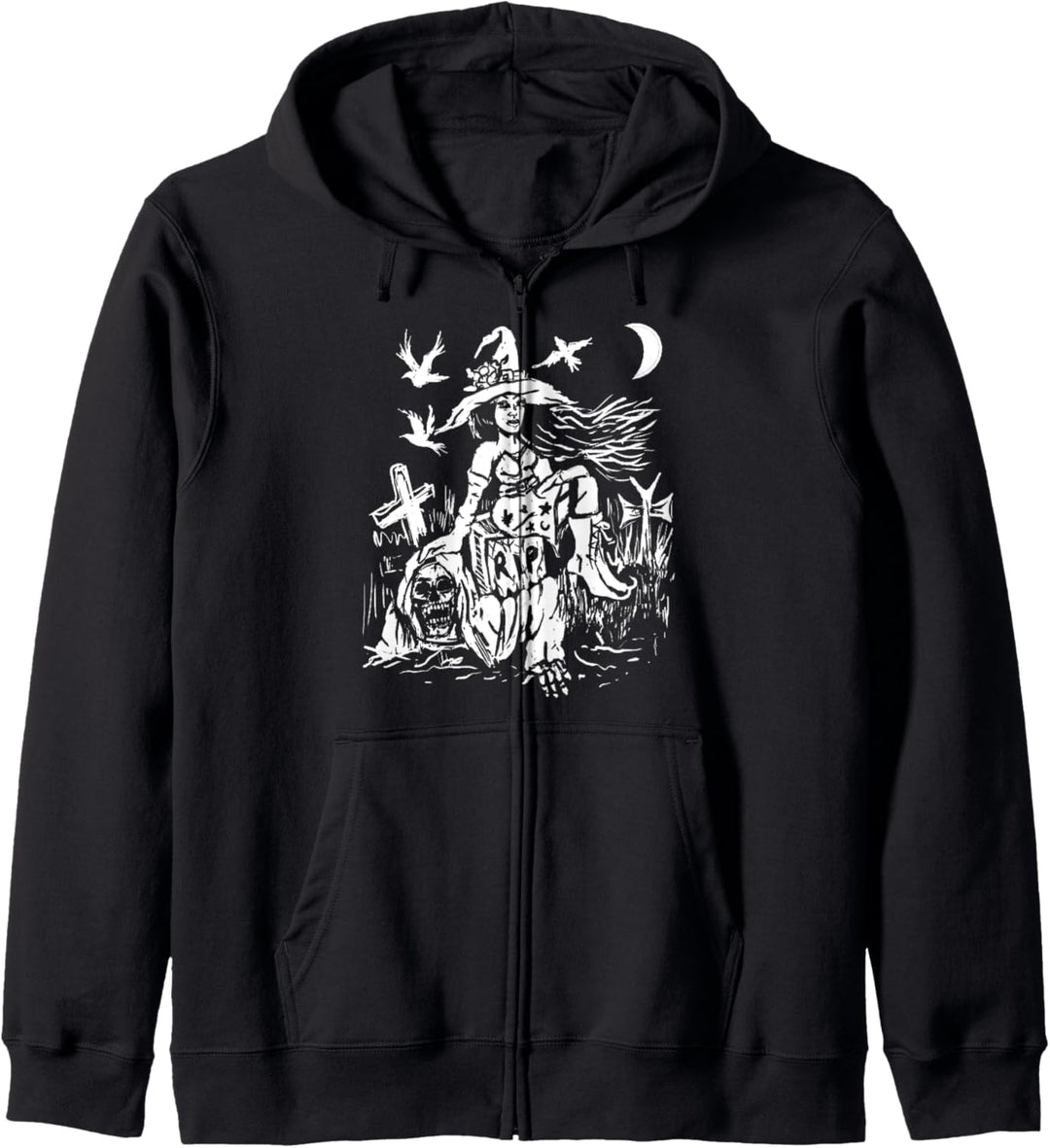 Friedhofhexe, gruselig, Spuk, Gothic, Punk Kapuzenjacke