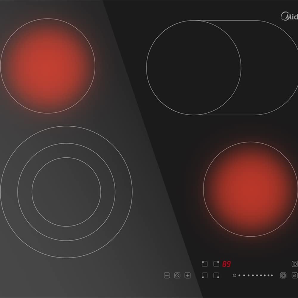 Midea KF500IX autarkes Kochfeld 4 Zonen / 60 cm/Touch Slider, Restwärmeanzeige, individueller Timer,