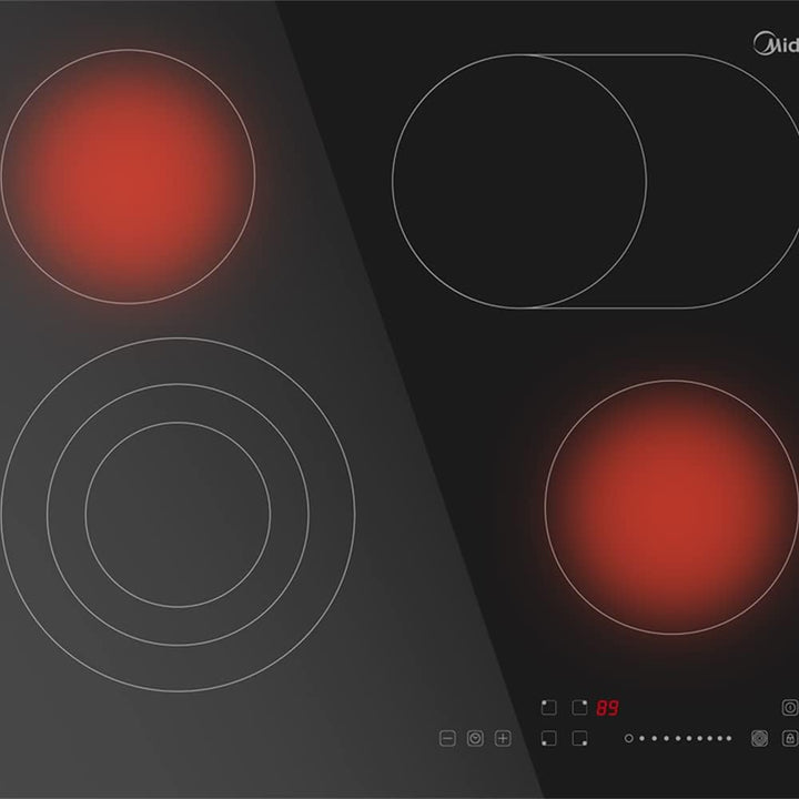 Midea KF500IX autarkes Kochfeld 4 Zonen / 60 cm/Touch Slider, Restwärmeanzeige, individueller Timer,