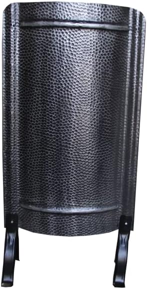 Ofenschirm mit Füssen alteisen schwarz Silber gehämmert Hitzeschutz 91 x 46 cm