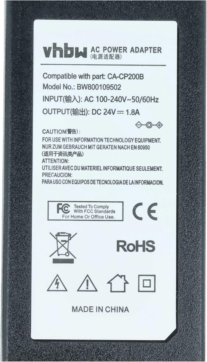 vhbw Netzteil kompatibel mit Canon Selphy CP1200, CP1300, CP100, CP200, CP1000, CP-1000, CP220, CP30