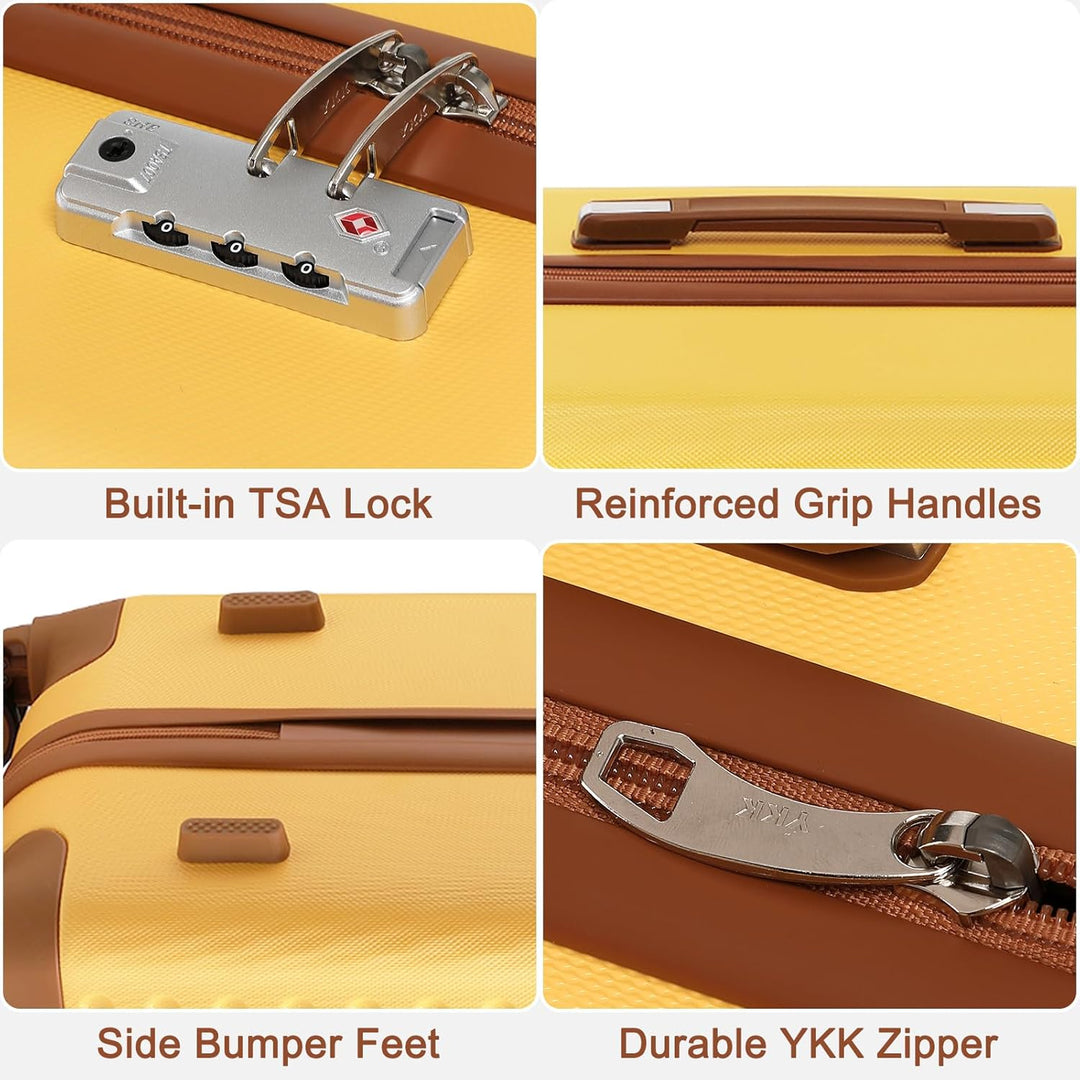 KONO Koffer Trolley Gross Hartschalenkoffer Reisekofferset Koffer Kofferset Gepäck Rollkoffer Schlos