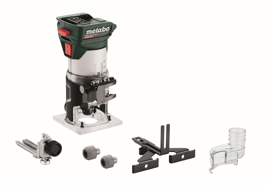 metabo Akku-Kantenfräse FMV 18 LTX BL 8-18V, Brushless-Motor, 4800-29000 U/min, 6/8 mm Spannzange, p