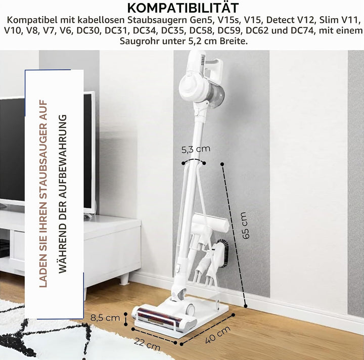 MAGIC SELECT Staubsaugerständer Kompatibel mit Dyson V15, V6, V7, V8, V10, V11. Bodenregal aus Metal