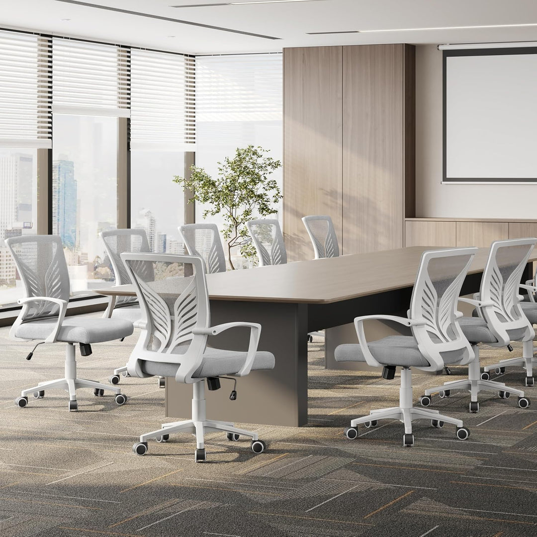 Yaheetech Bürostuhl Ergonomisch Schreibtischstuhl mit Schaukelfunktion Drehstuhl mit Gepolstertem Si