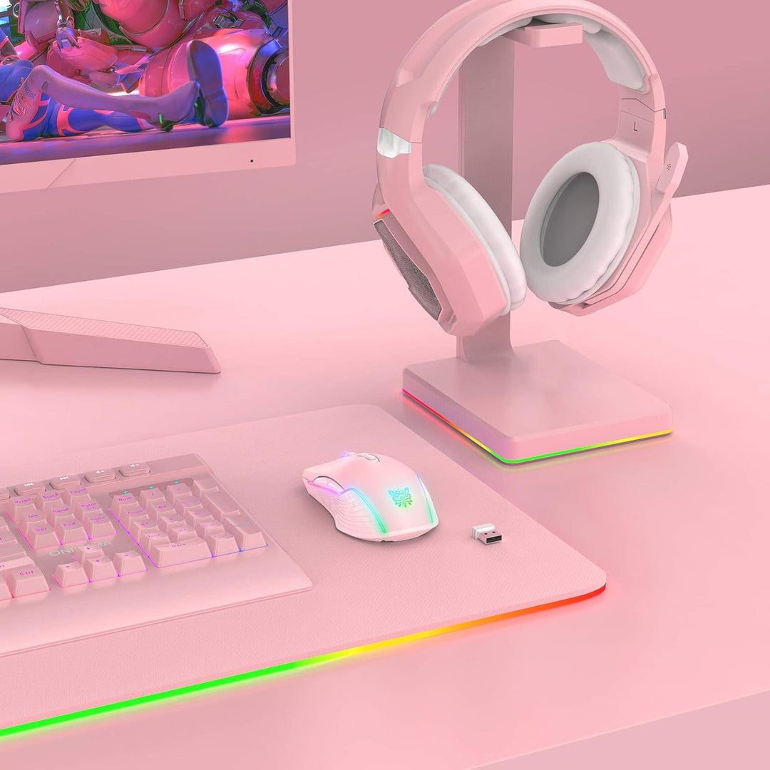 Wiederaufladbare Kabellose Gaming-Maus, Ergonomische RGB-Computermaus mit 2,4-G-Empfänger, Einstellb