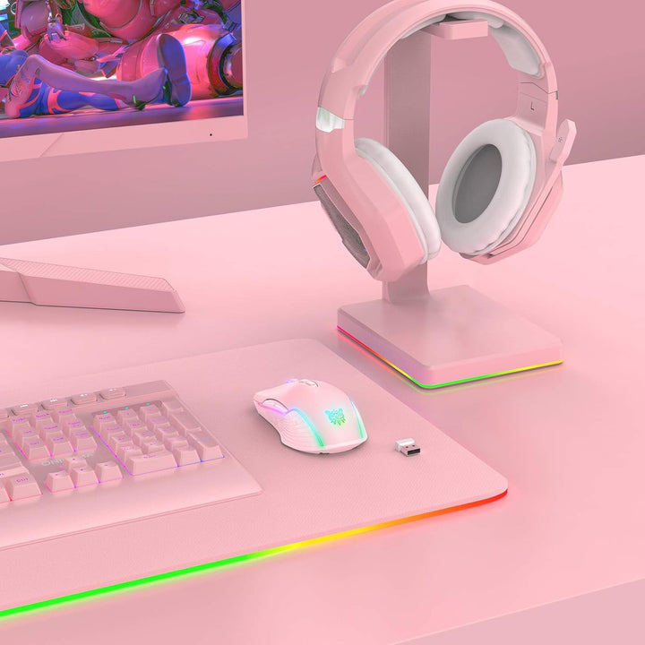 Wiederaufladbare Kabellose Gaming-Maus, Ergonomische RGB-Computermaus mit 2,4-G-Empfänger, Einstellb