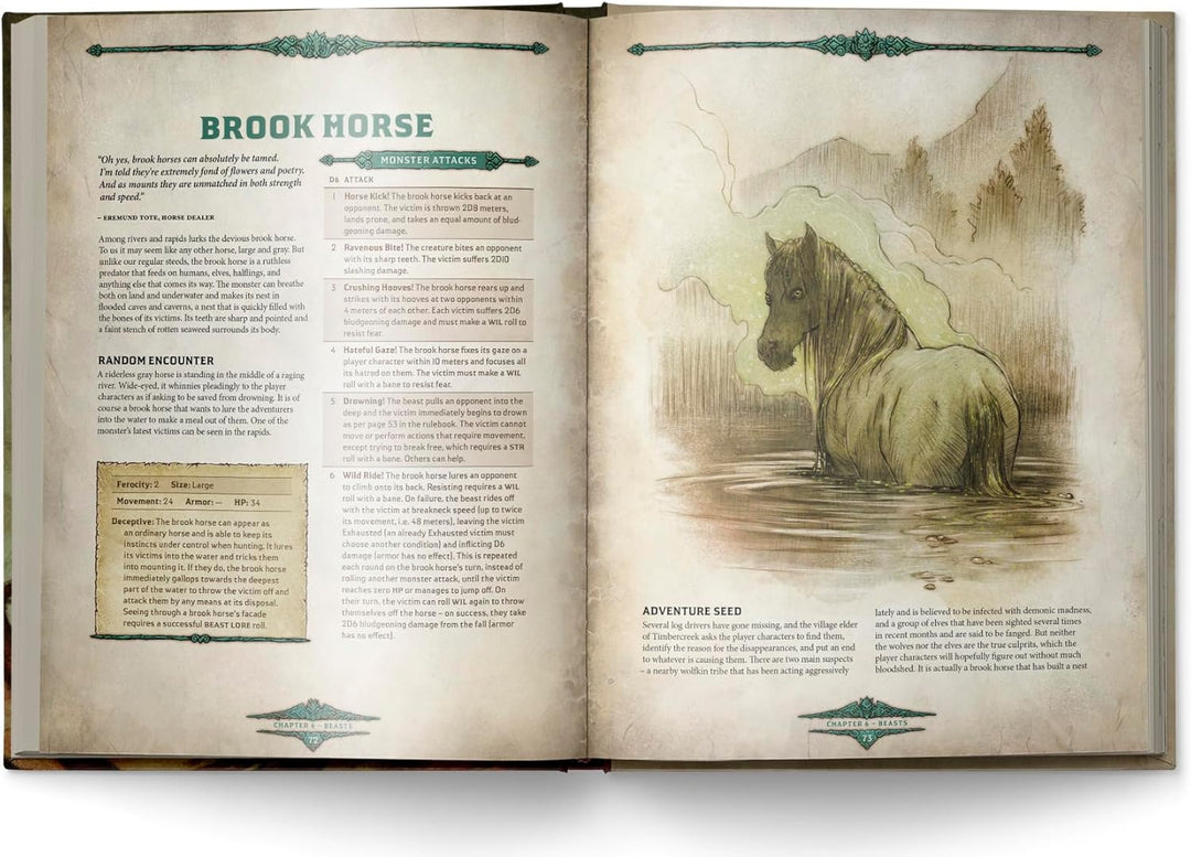 Free League Publishing: Dragonbane: Bestiary - Hardcover RPG Supplement Book, Informationen für 63 F
