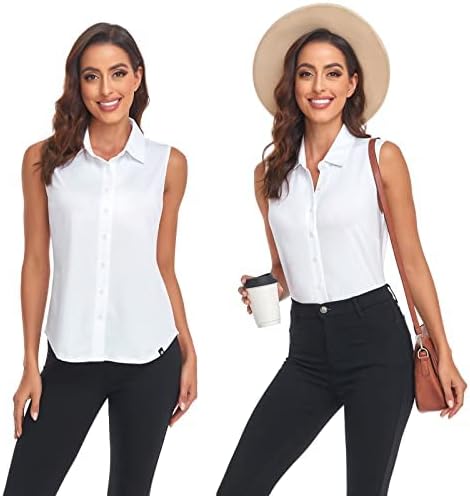 Soneven Bluse Damen Elegant Sport Tank Top mit Kragen Damen Ärmellos Poloshirt Golf Polo Sommer Ober