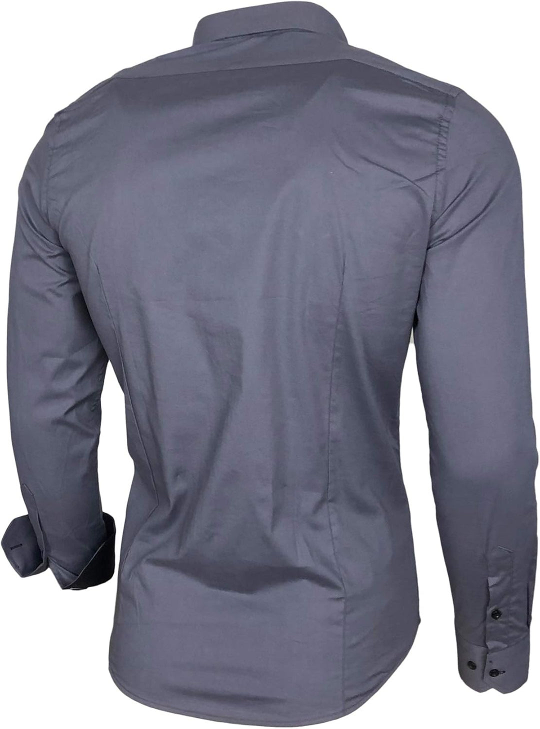Herren-Hemd Langarm/Business Freizeit Hochzeit/Bügelleicht/Slim-Fit/Anzug Kentkragen Hemd B-500, S A