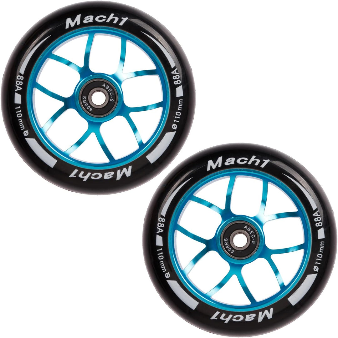 2 Stück 110x24mm Mach1 Stuntscooter Alu aluminium Rollen-Set inklusive Kugellager + Spacer - Cityrol