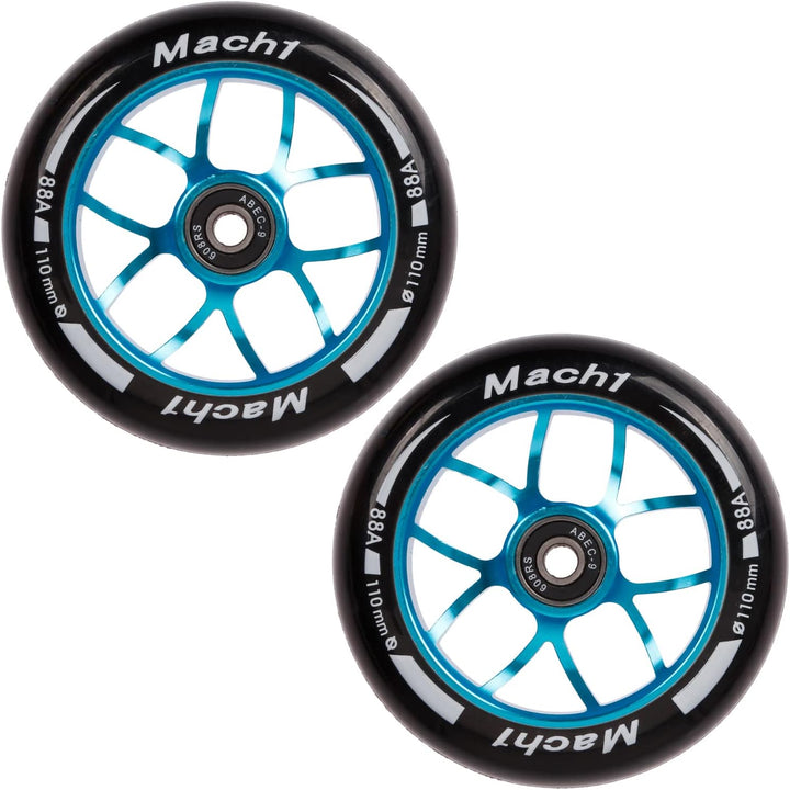 2 Stück 110x24mm Mach1 Stuntscooter Alu aluminium Rollen-Set inklusive Kugellager + Spacer - Cityrol