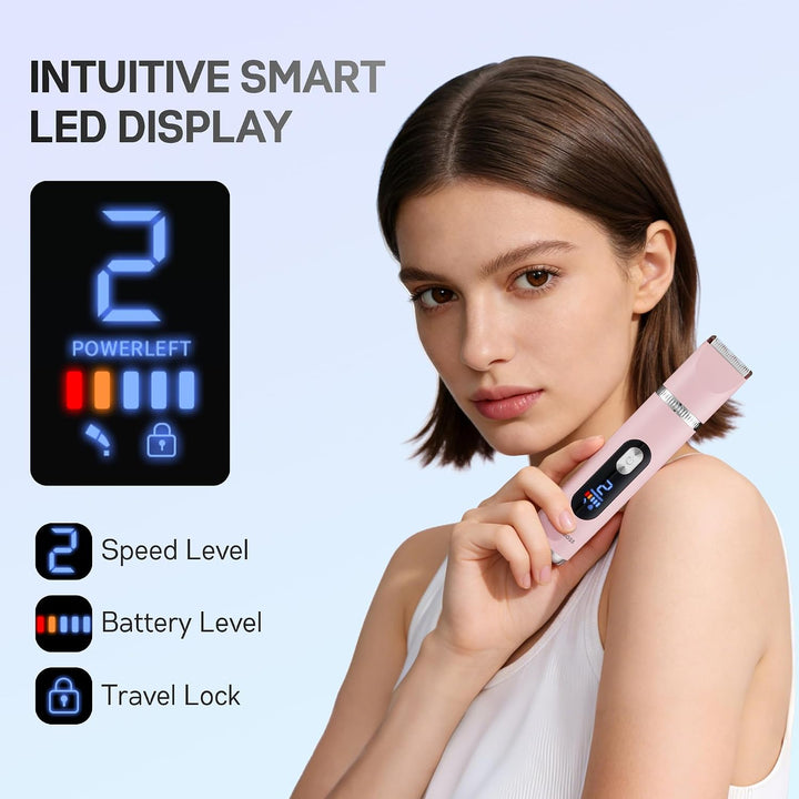 BarberBoss 5-in-1 Elektrorasierer Damen, Damenrasierer mit Bikini Trimmer, Gesichtsrasierer, Nasen-