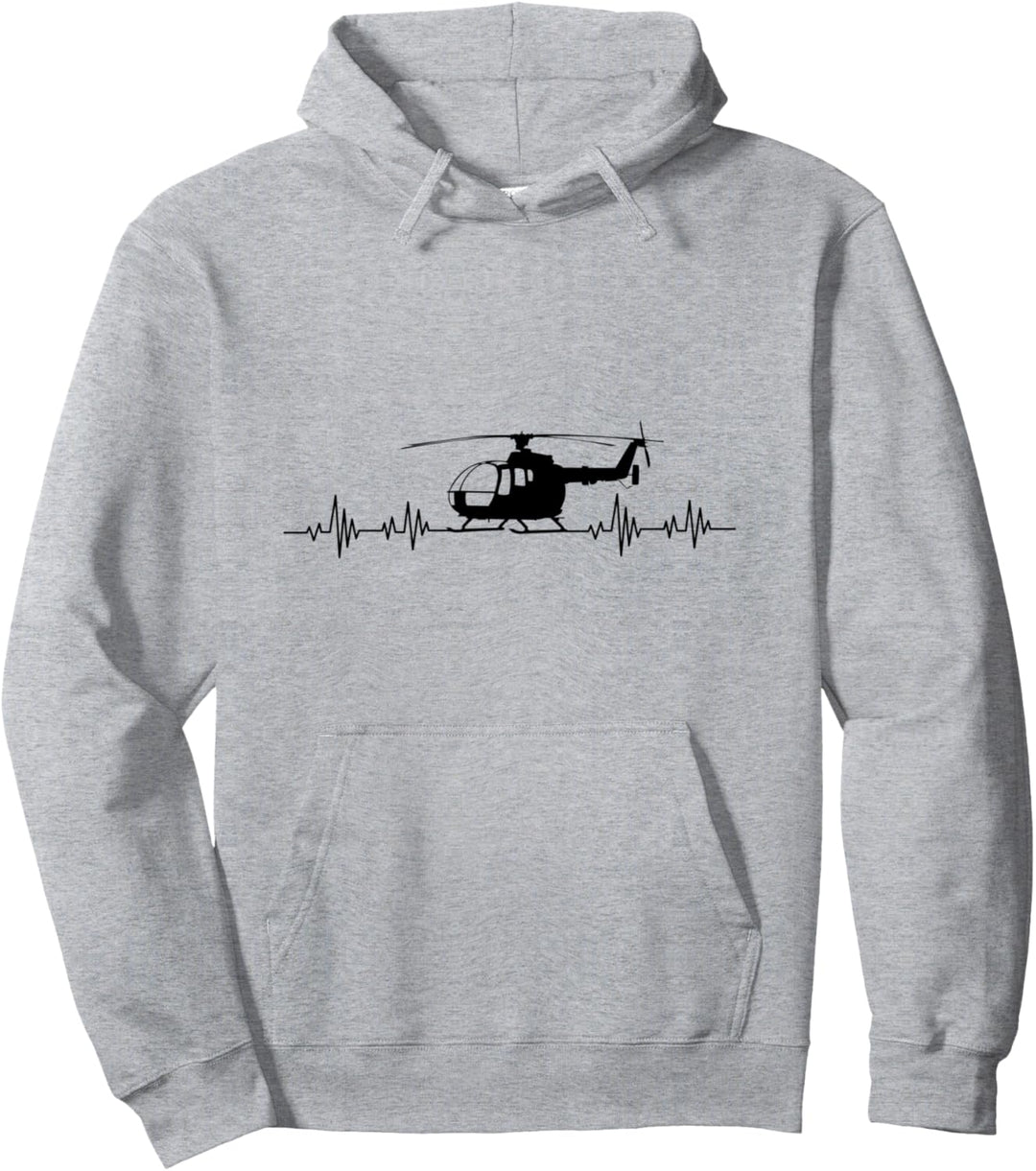 Herzschlag Helikoper Puls Hubschrauber Helikopterpilot Pullover Hoodie
