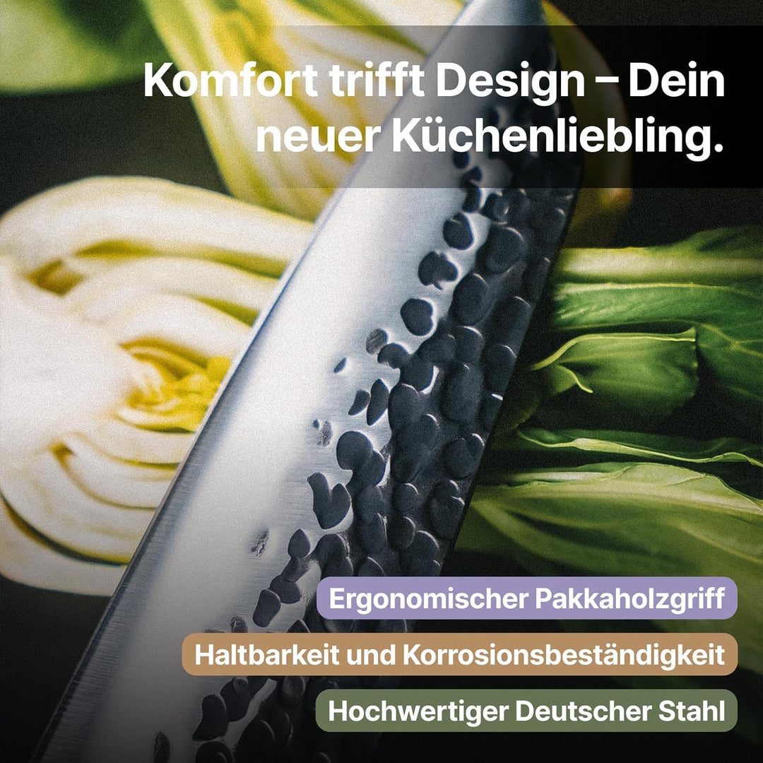 FIVI Messer Set 3-teilig ROLF, BERND, LUCA | Scharfes Küchenmesser Set aus deutschem Edelstahl mit H