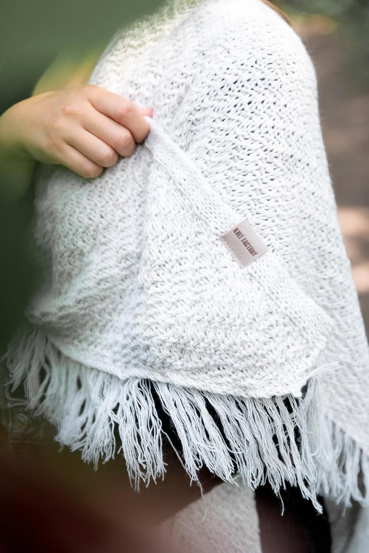 KNIT FACTORY - Dreiecksschal Amber - Damen Strickschal mit Wolle - Umschlagtuch für den Herbst und W