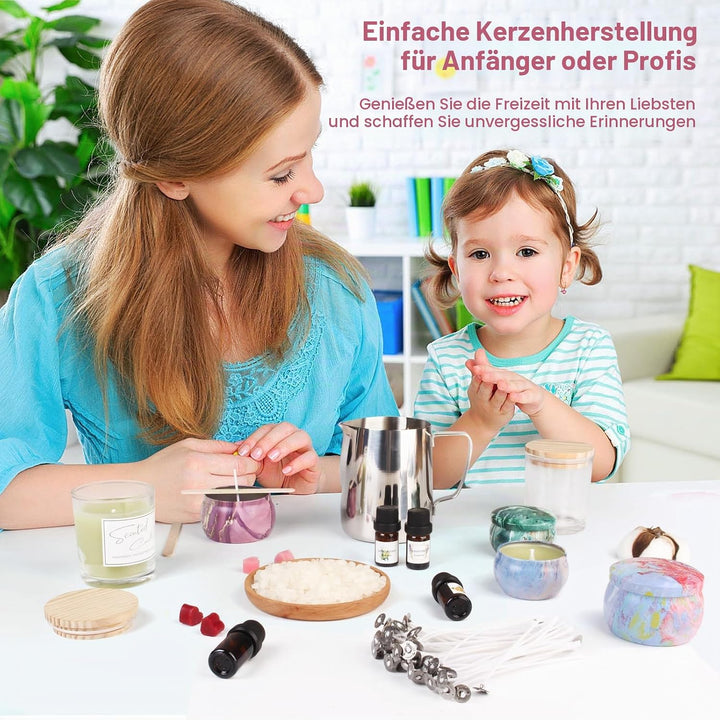 Trulloyoo DIY Kerzenherstellung Kit, Kerzen Selber Machen Set für Erwachsene Kinder, Duftkerzen Mach