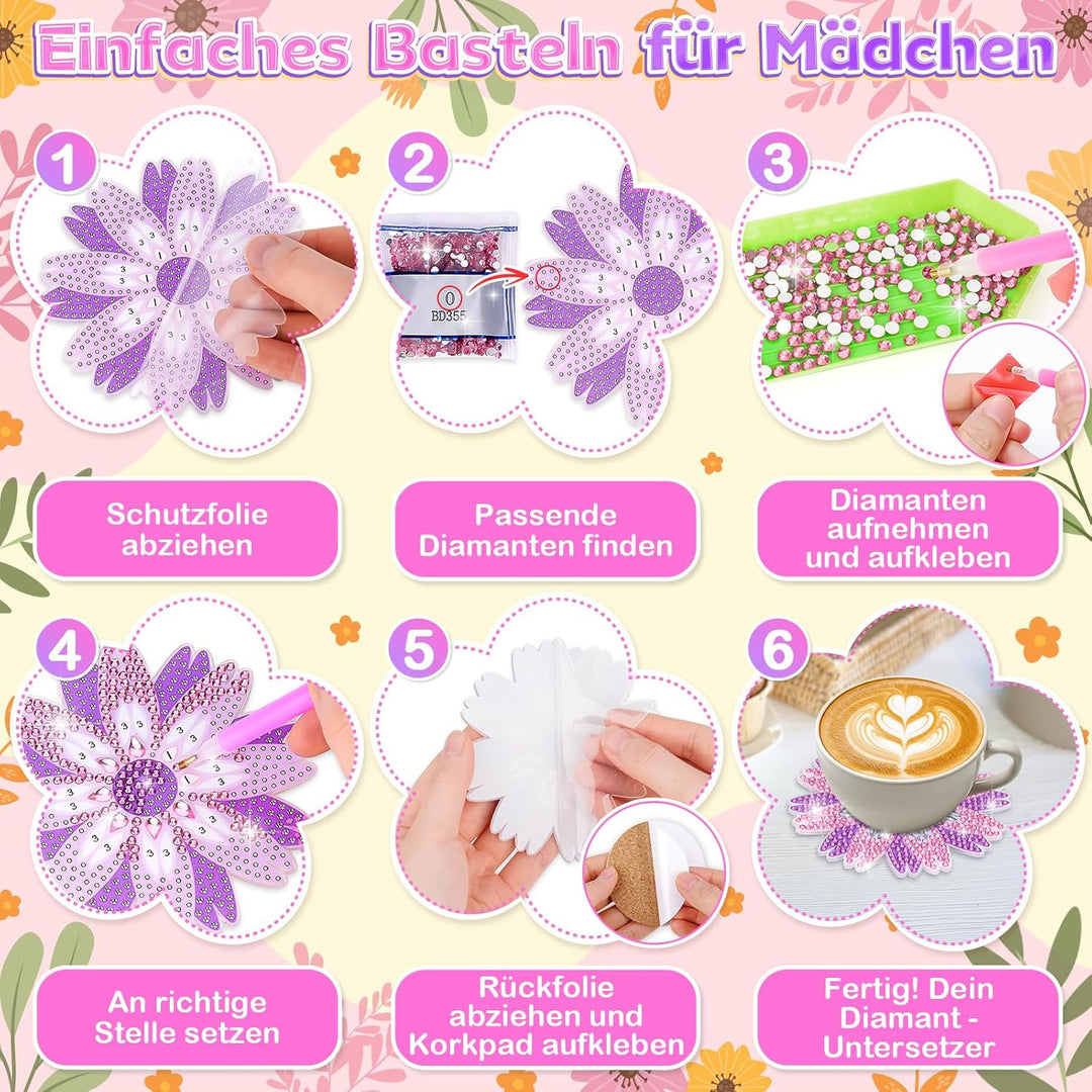 Basteln Mädchen 8 9 10 7 Jahre: Geschenke für Mädchen 7 8 9 10 11 Jahre Diamond Painting Kinder Blum