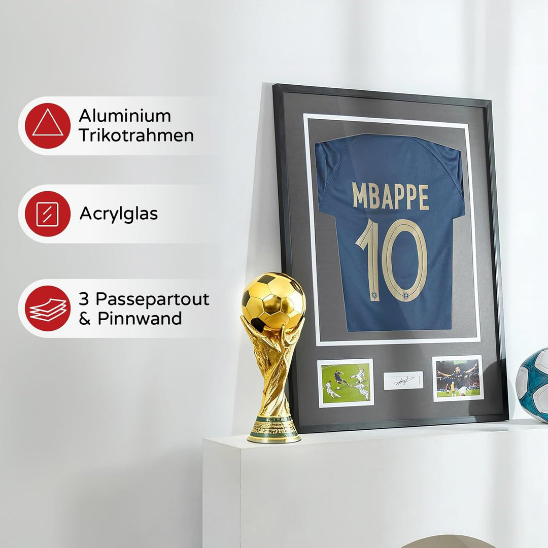 Trikotrahmen 60x80 Trikot Bilderrahmen: Aluminium Rahmen Einrahmung Fussballtrikot - Gross XL Objekt