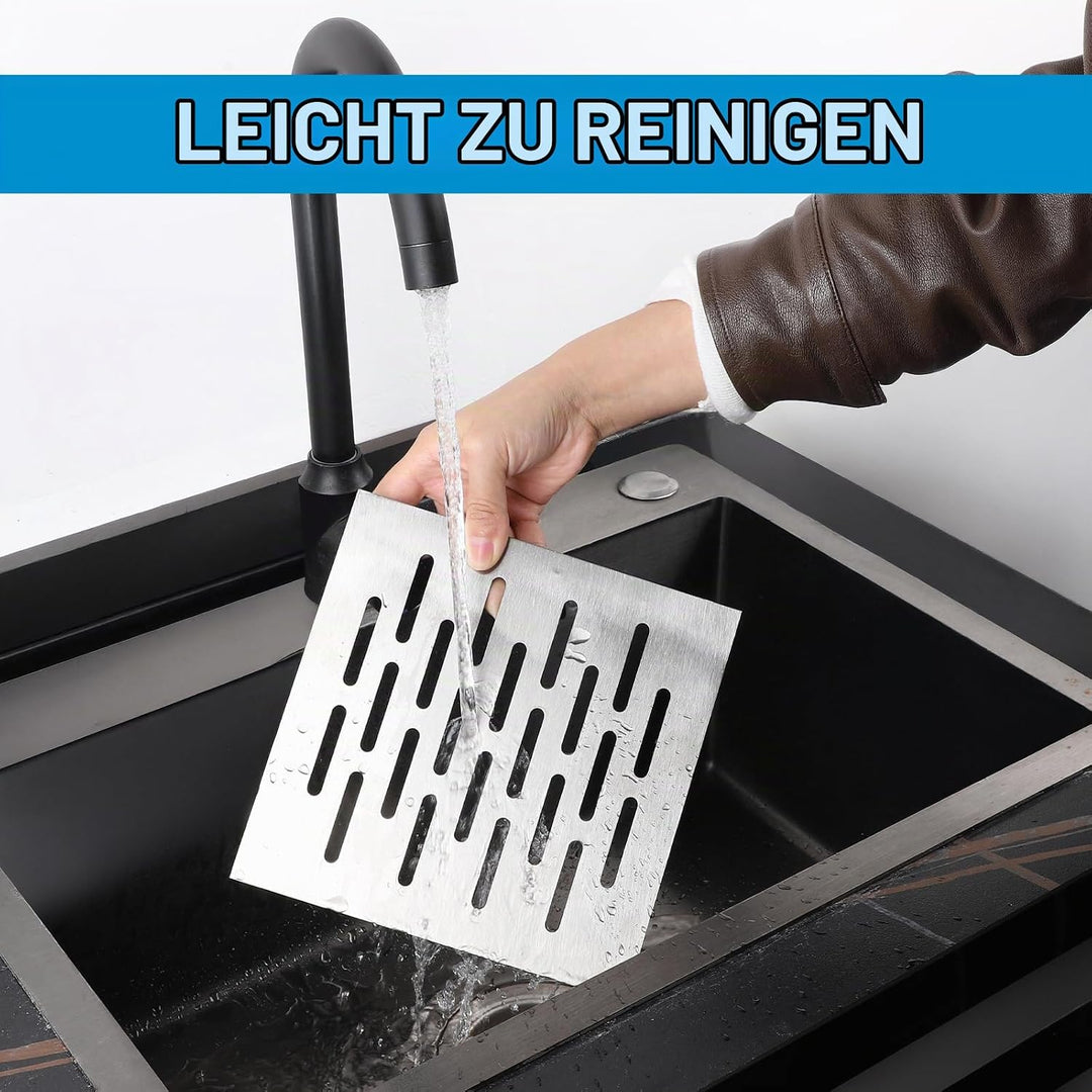 DBREAKS Edelstahl Bodenablauf mit Rahmen, Abflussgitter Quadratisch, Bodenablaufabdeckung rutschfest