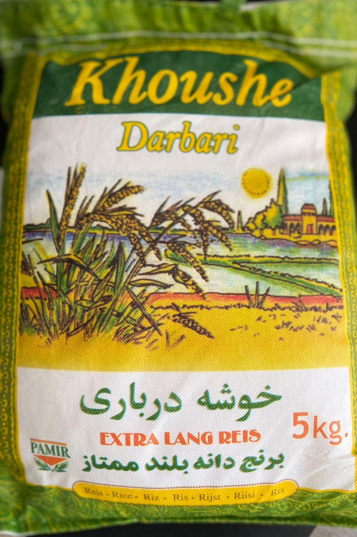 Khoushe Darbari Basmati Reis 1 x 5 KG (Khoushe Momtaz) - Hochwertiger Langkornreis aus Indien, Extra