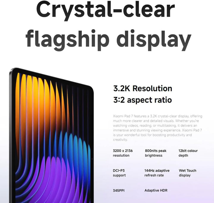 XIAOMI Pad 7 Tablet, 11,2-Zoll, 8+256GB, 3,2K 144Hz Display, Snapdragon 7+Gen 3，8850mAh Akku, 45W Sc