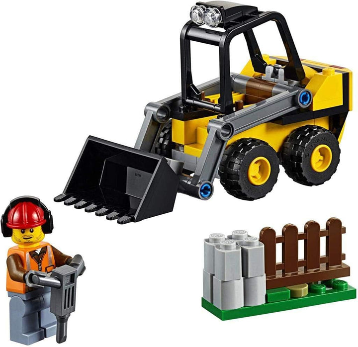 LEGO 60219 City Frontlader, Baumaschinen-Set mit Strassenarbeiter Minifigur