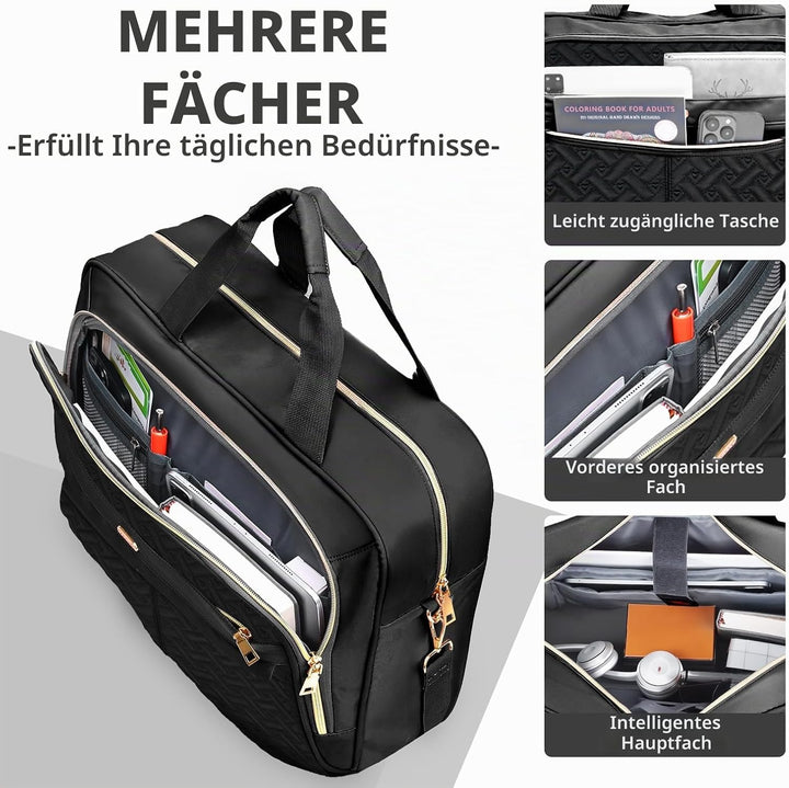 17,3 Zoll Laptoptasche Damen Herren, Laptop Bag, Wasserdichte Aktentasche für Geschäftsreisen, Schul