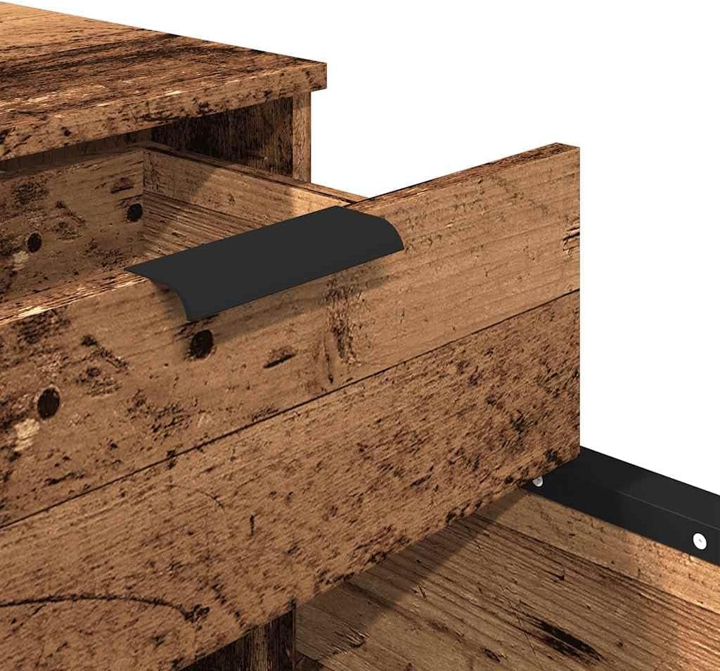 Rollcontainer MOSAB rollbar Altholz 45x38x54 cm | Nachttisch mit Rollen Aktenschrank rollbar kleiner