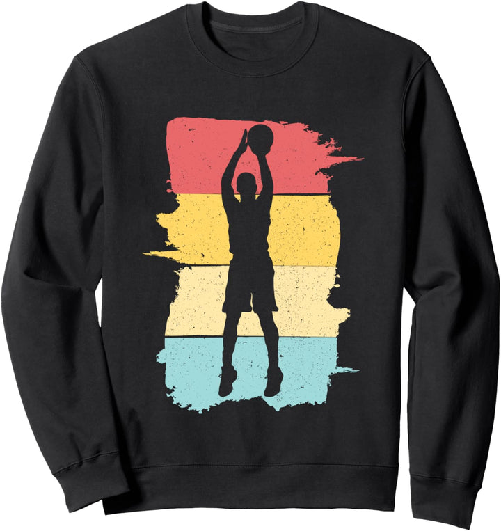 Retro Basketball Basketballspieler Geschenk für Junge Jungen Sweatshirt