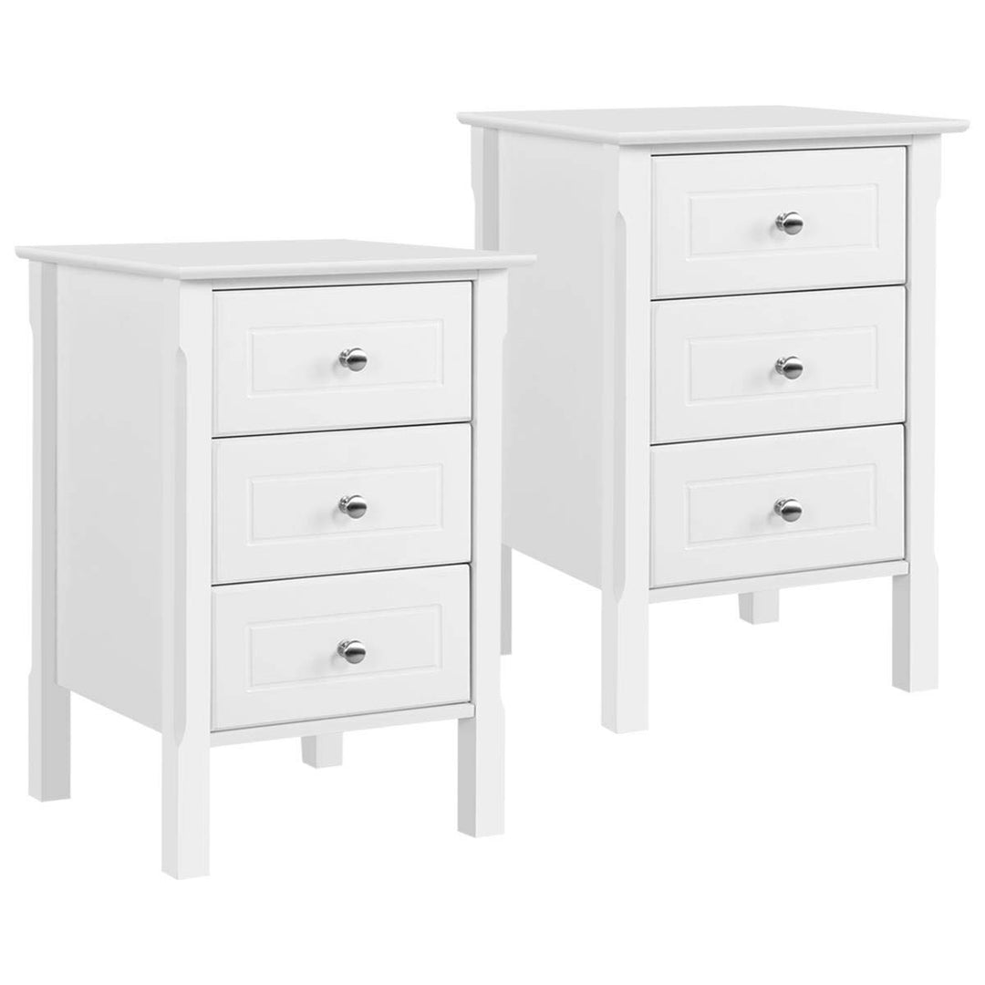 Yaheetech 2 STK. Nachtschrank Nachtkommode Boxspringbett Nachttisch Konsole Schrank, mit Schubladen,