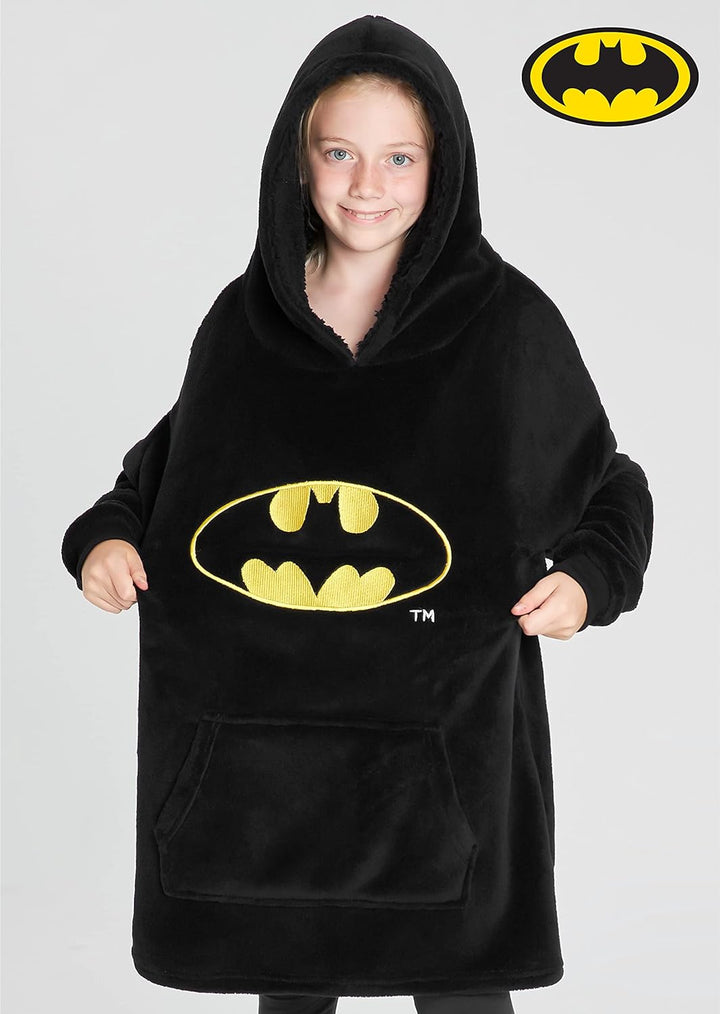 DC Comics Batman Übergrosse Hoodie Decke Kinder Flauschig Kuschelpullover Jungen Mädchen Oversize Ku