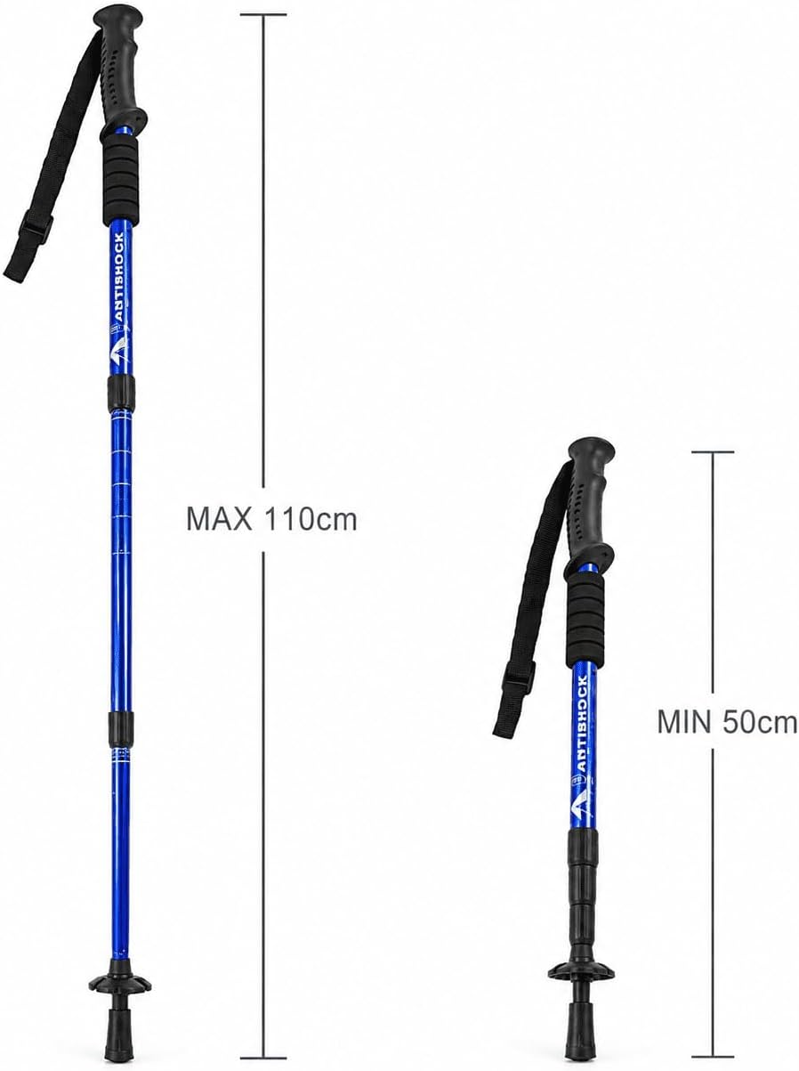 MidGard Teleskop Nordic Walking Stöcke, 50-110 cm höhenverstellbar, Antischock Dämpfung, Wanderstöck