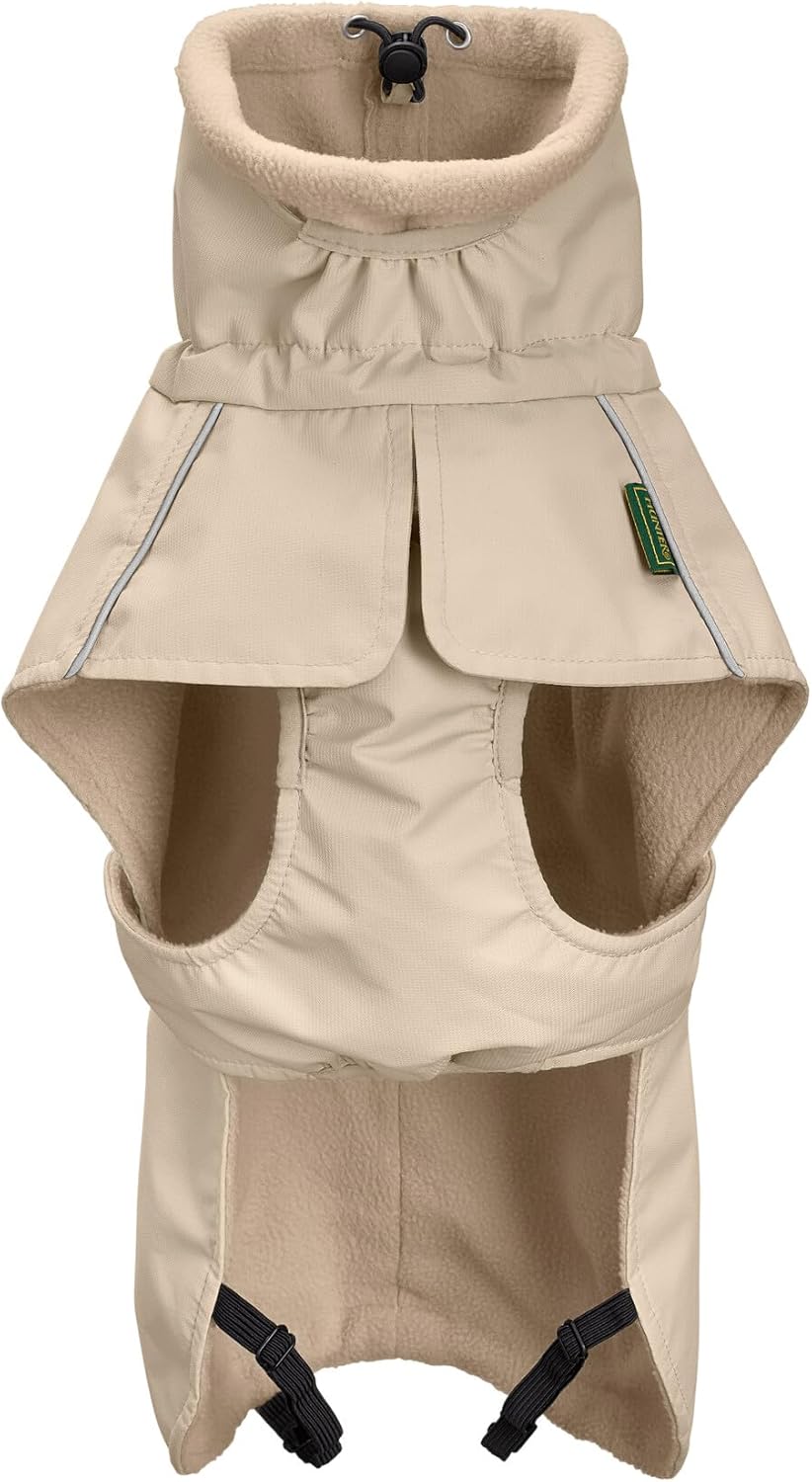 HUNTER Hundemantel NORDBY, Farbe: Creme, wasserabweisend, warm gefüttert, reflektierend, ideal für O